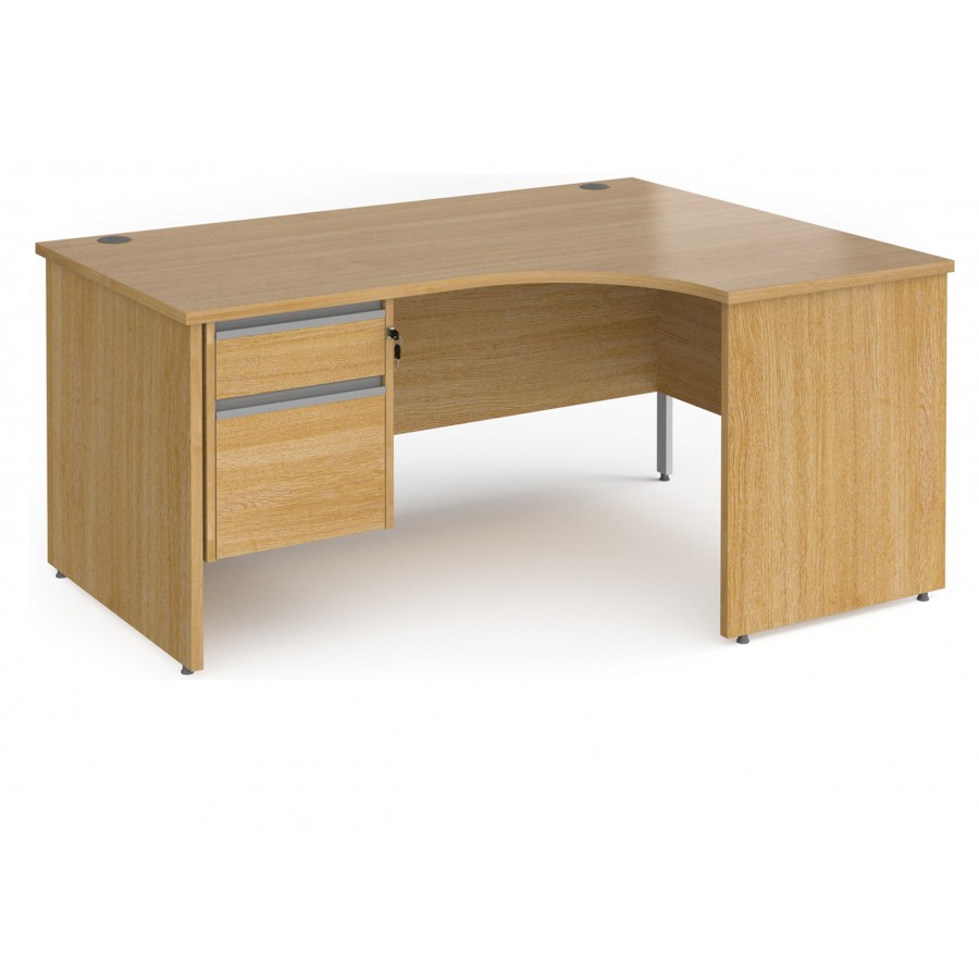 Harlow Panel End Ergonomic Desk with Two Drawer Pedestal